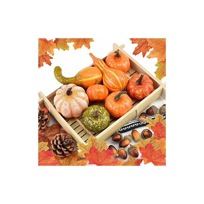 Betterlife - Citrouilles artificielles pour la décoration, Halloween Harvest Harvest Thanksgiving Décoration Mini citrouilles artificielles et