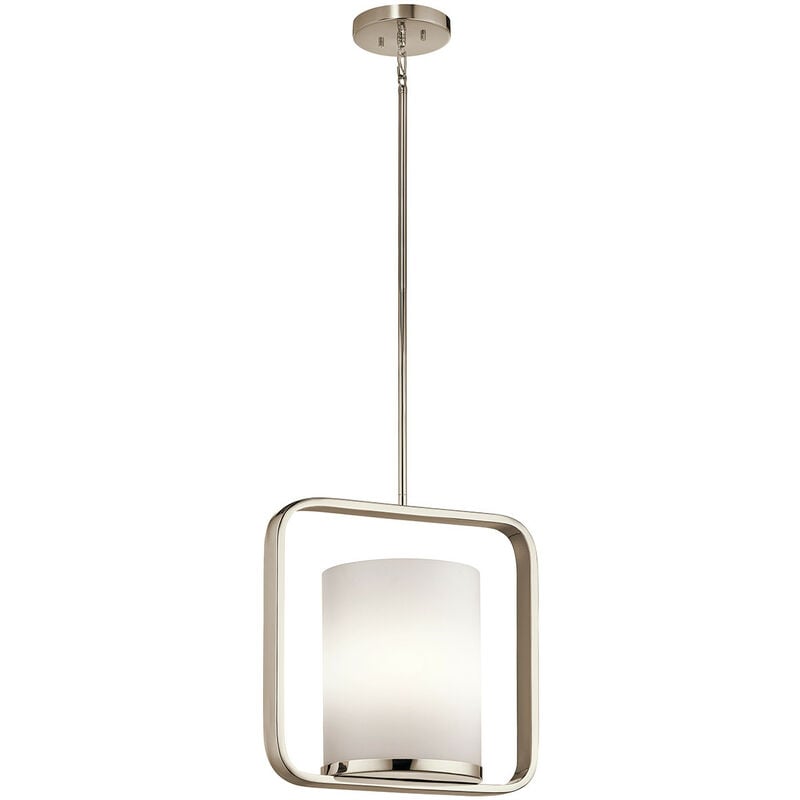 City Loft - 1 Light Medium Ceiling Pendant Polished Nickel, E27 - Elstead