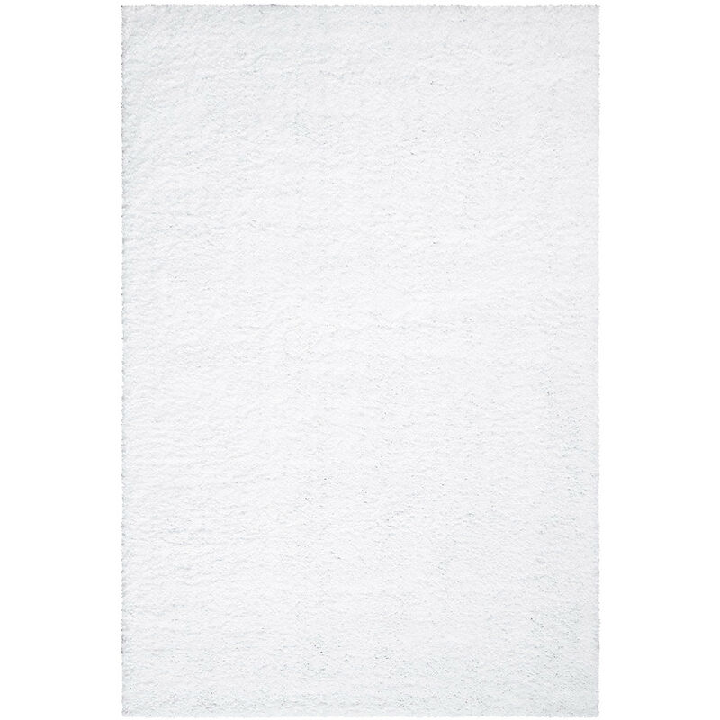Tapis à Poils Longs doux softy, Tapis de Salon, Chambre, Couloir (Blanc Neige - 200x200cm)
