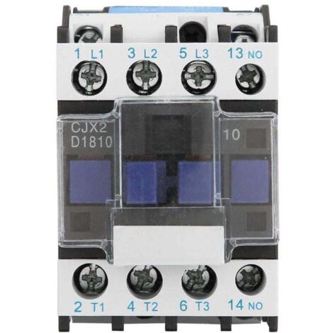 CJX2-1810 Contactor, 3-Pole Industrial Electrical Contactor, Rail Mount Contactor Coil, 24/36/48/110/380V (380V AC), A