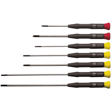 C.K Elektronik- u. Feinmechanik Schraubendreher-Set 7teilig Schlitz, Kreuzschlitz Phillips