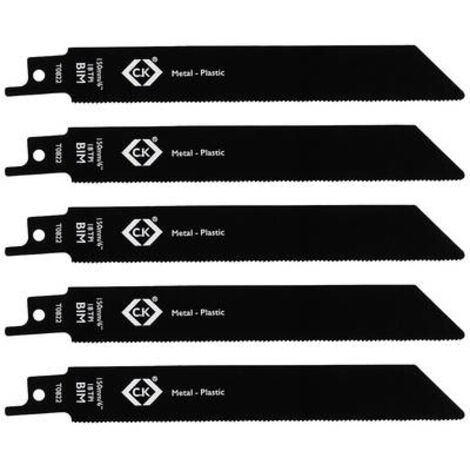 CK T0822 LAME PER SEGA SCIABOLA 18 TPI, CONFEZIONE DA 5 LAMA PER SEGA LUNGHEZZA 150 MM 5 PZ.