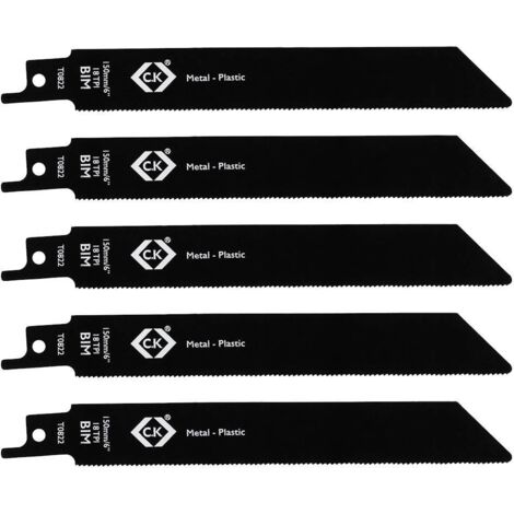 C.K T0822 LAMES DE SCIE SABRE 18 TPI, LOT DE 5 LONGUEUR LAME DE SCIE 150 MM 5 PC(S)