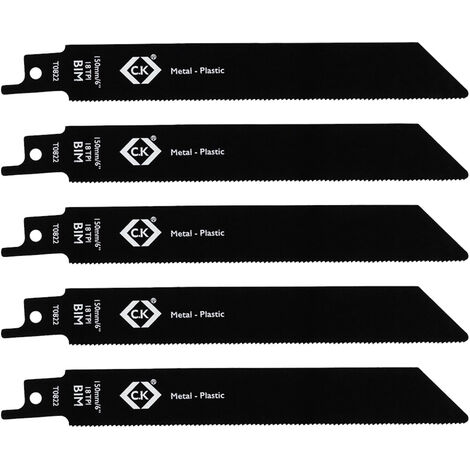 C.K T0822 Säbelsägeblätter 18 tpi, 5er Pack Sägeblatt-Länge 150 mm 5 St.