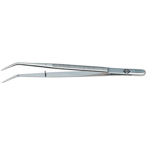 C.K T2314  Präzisionspinzette   Spitz, gebogen, fein 150 mm