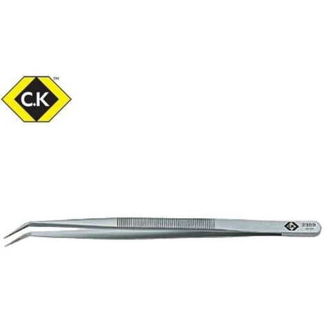 C.K T2359 Pinzetta di montaggio 22 SA Acuminate, piegate, fini 150 mm