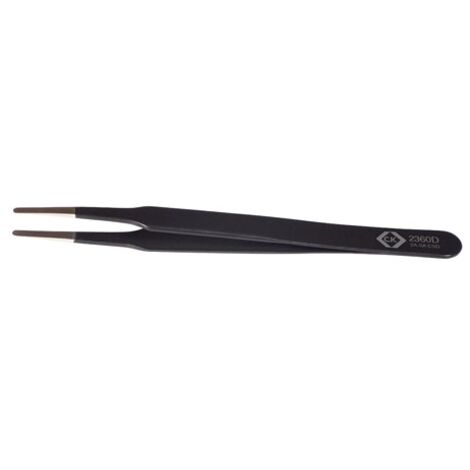 C.K T2360D ESD Pinzetta 2a SA-ESD Piatte-tonde, fini 120 mm