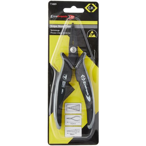 C.K T3889 Pinza a becchi lunghi Ecotronic ESD