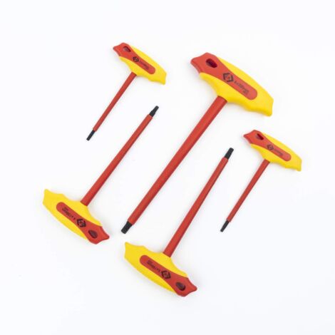 C.K T4422 Set di chiavi esagonali isolate con impugnatura a T, 5 pezzi