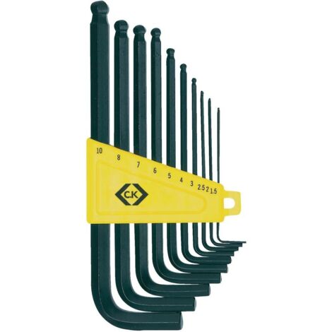 C.K T4443M Chiavi a brugola con sfera, set metrico di 10 pezzi