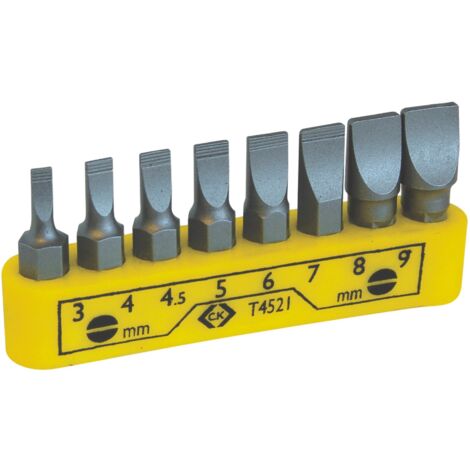 C.K T4521 Set di inserti per cacciaviti in supporto, 8 pezzi, a taglio
