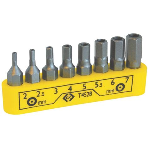 C.K T4528 T4528 Jeu dembouts 8 pièces 6 pans intérieurs à téton