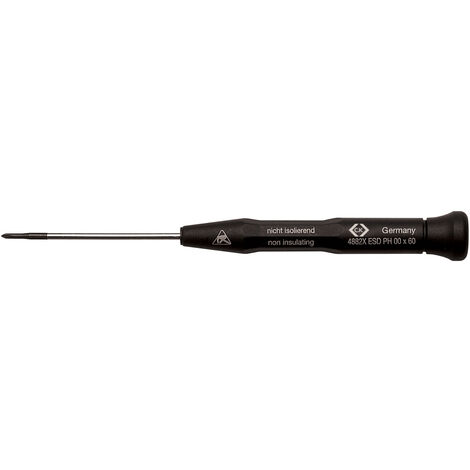 C.K  T4882X000ES ESD Kreuzschlitz-Schraubendreher PH 000 Klingenlänge: 60 mm DIN EN 61340-2