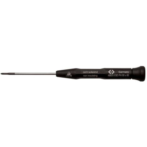 C.K T4882X1 ESD antistatique (ESD) Tournevis cruciforme PH 1 Longueur de la lame: 80 mm DIN EN 61340-2 C59633
