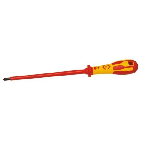 C.K T49143-2200 VDE Cacciavite a croce PZ 2 Lunghezza della lama: 200 mm DIN ISO 8764, DIN EN 60900