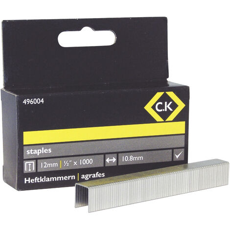 C.K TACKERKLAMMERN 1000 ST. 496004 ABMESSUNGEN (L X B) 12MM X 10.5MM