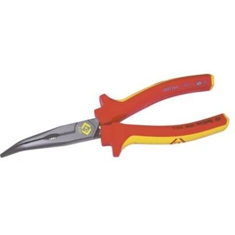 C.K Tools 431015 Pinza a becco curvo 45° rossa 200 mm