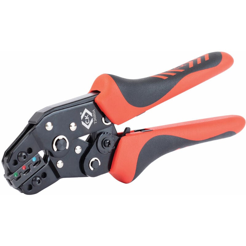 T3680A Ratchet Crimping Pliers For Insulated Terminals 0.25 - 2.5mm² - Ck Tools
