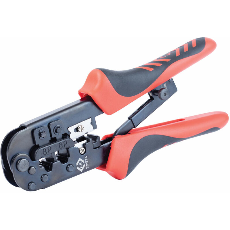T3852A Ratchet Crimping Pliers For Modular Plugs 6/8P - Ck Tools
