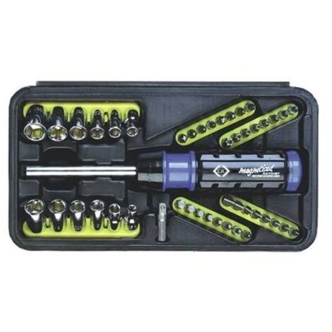 C.K Tools T4826D Set di chiavi a cricchetto multi-boccole nero blu