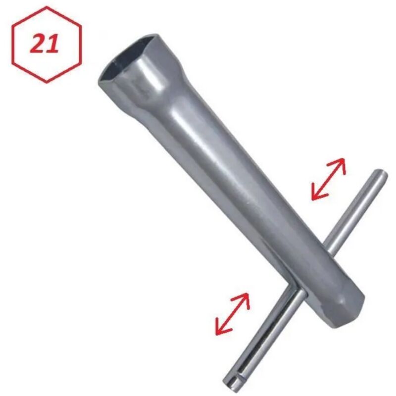 Cyclingcolors - Clé à bougie 21mm tube longueur 120mm Hexagonale avec manche amovible