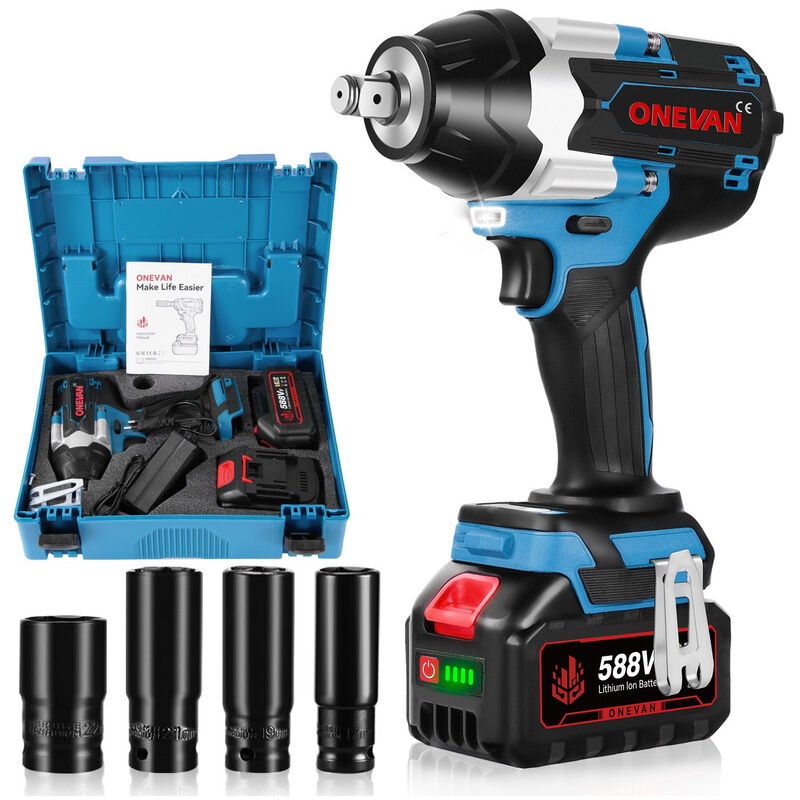 Clé à Choc électrique Brushless 1800Nm ,1/2' cle visseuse et boulonneuse a chocs,3 vitesses cle a choc batterie pour batterie 18V Makita - boîte de