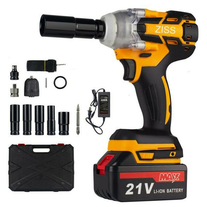 Clé à chocs électrique sans fil 4 en 1 - LEXLIFE 800Nm Max. - avec 1 Batterie - 21V - 1/2'' Perceuse