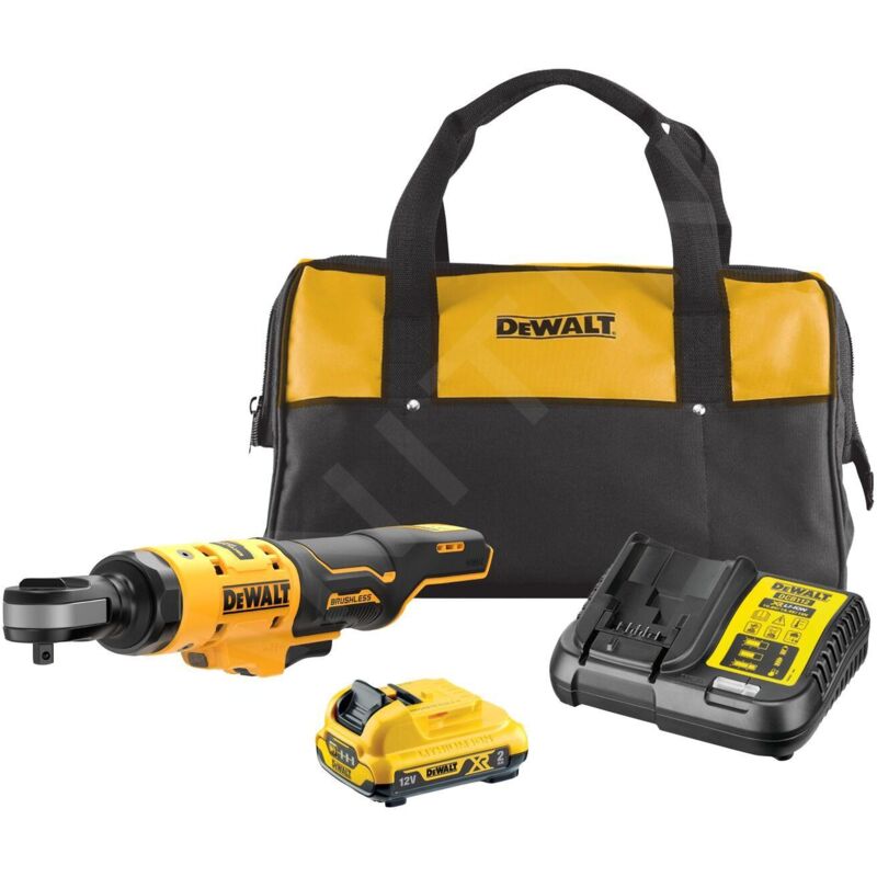 Dewalt - Outillage - Clé à cliquet sans fil 12V, 1 batterie 2,0 Ah xr , chargeur DCF503D1