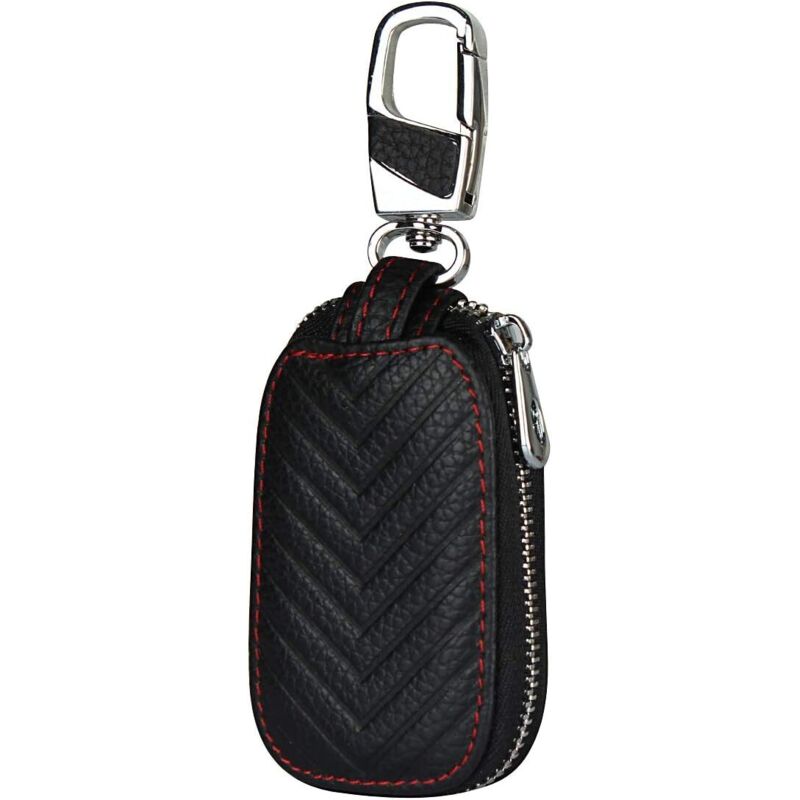 Serbia - Clé de Voiture Étui en Cuir,Portable Porte-clés Étui en Cuir & Mini Poche Monnaie,Crochet en métal Et Fermeture éclair,Housse de Protection