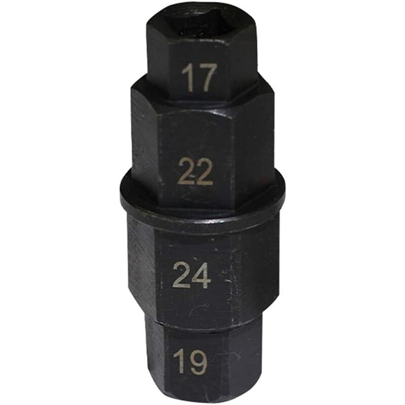 Ersiice - Clé d'essieu de moto, 17, 22, 24, 19 mm Outil d'essieu hexagonal de moto polyvalent Clé à goupille hexagonale Outil de démontage de roue