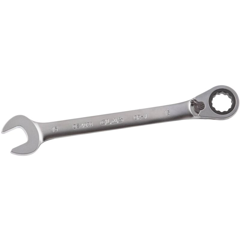 Clas - Clé mixte 15mm à cliquet réversible 15° CrV - os 4028 Equipements