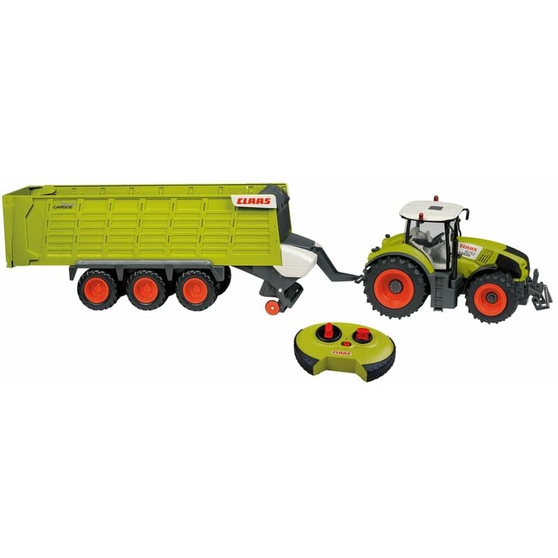 

CLAAS Tractor con remolque teledirigido AXION870 y CARGOS9600 1:16 - Verde