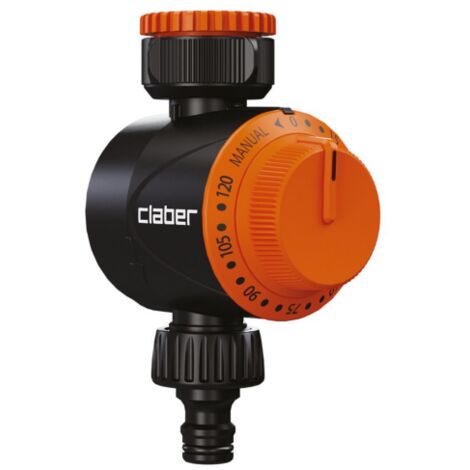 Claber 8421 Centralina manuale con rotella di avviamento e chiusura automatica, temporizzatore timer meccanico per irrigatore giardino