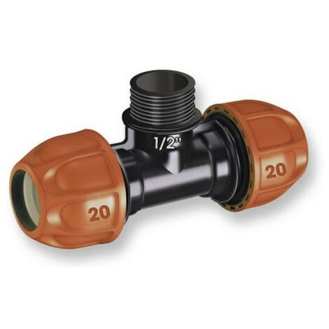 Collegamento Idraulico Raccordo A T Con Gomito 90&deg; In PP Per Tubi PE 20mm - Set 2 Pezzi, Tenuta Stagna Per Irrigazione Raccordo 90&deg; Tubi PE