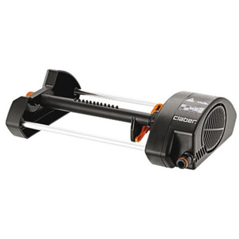 Claber Compact-12 Rociador de agua oscilante Acrilonitrilo butadieno estireno (ABS), Aluminio Negro, Naranja, Plata