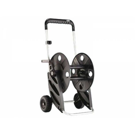 Claber – Enrouleur tuyau arrosage 50m 5/8' ou 60m 1/2' sur roues – Tube en aluminium – Raccords inclus – Pour espaces extérieurs