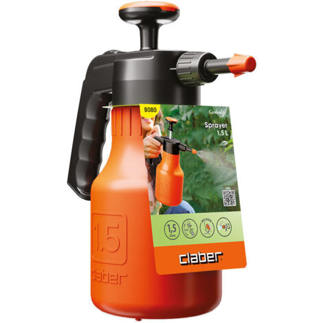 Claber Pulvérisateur 2 L – Pulvérisateur à pression manuel pour Jardin, Produits chimiques et Eau – Buse réglable, Soupape de sécurité