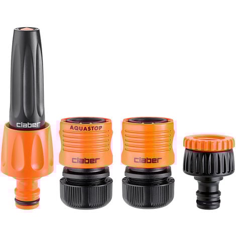 Claber Starter kit Ø 12,5-15 mm, lance et raccords automatiques pour tuyau d'arrosage