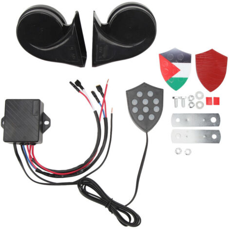 Clacson elettronico da 12 V e 150 dB con telecomando, compatibile con auto, berline, camion e SUV.