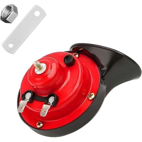 Clacson universale a chiocciola per auto, camion, moto, 12V 110dB, clacson ad aria compressa potente, impermeabile, doppio clacson per moto, adatto per SUV, autovetture, barche (nero)