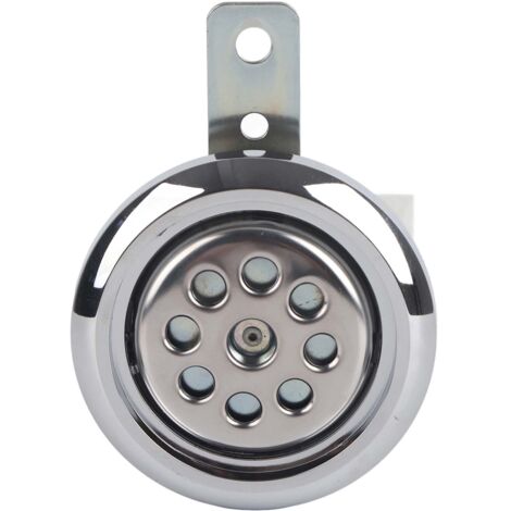 Clacson universale impermeabile per moto, potenza 105 dB, 12 V, 85 mm, con copertura cromata a nido d'ape.