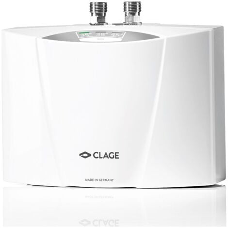 CLAGE MCX7 Durchlauferhitzer 6,5kW 400V Unter­tisch max. 3,7l/min, IES Blankdraht-Heizsystem, Sensortaste, LED-Anzeige