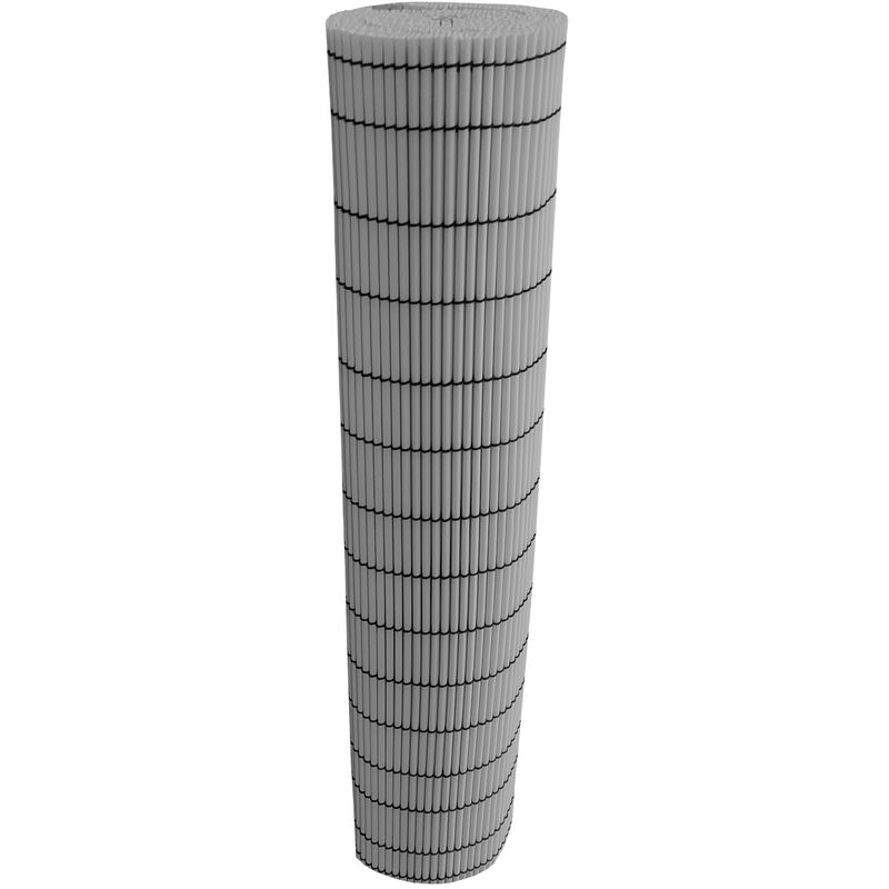 Canisse Ovale PVC Diamètre 8mm Avec Tiges de Bambou Renforcées Marron Taille 1,5X3M - Gris