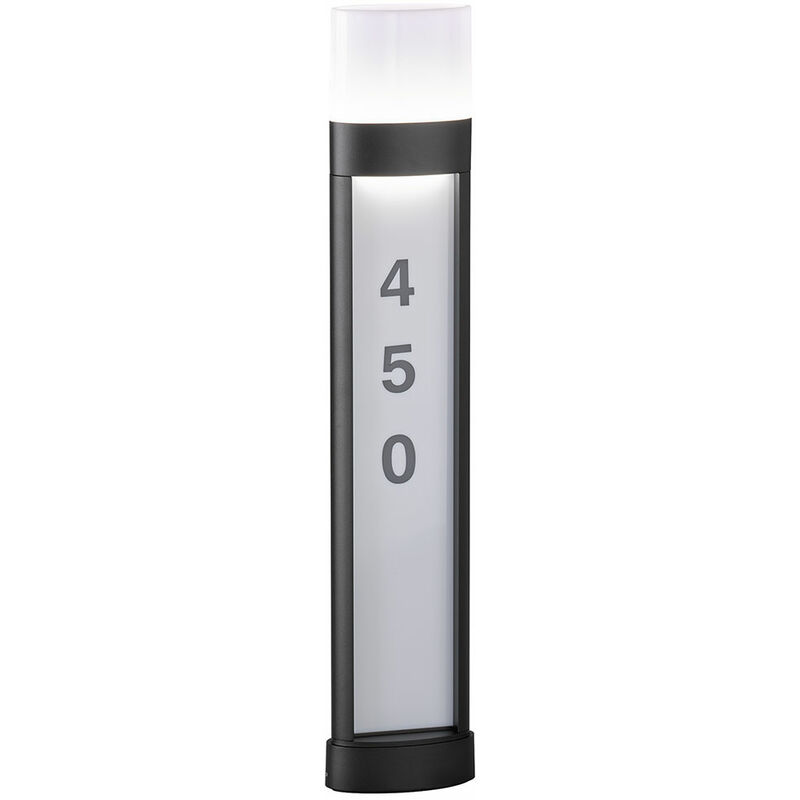 Clairage de numéro de maison Numéro de maison led lampe d'extérieur électrique éclairée avec numéro de maison, lampadaire aluminium noir, autocollant