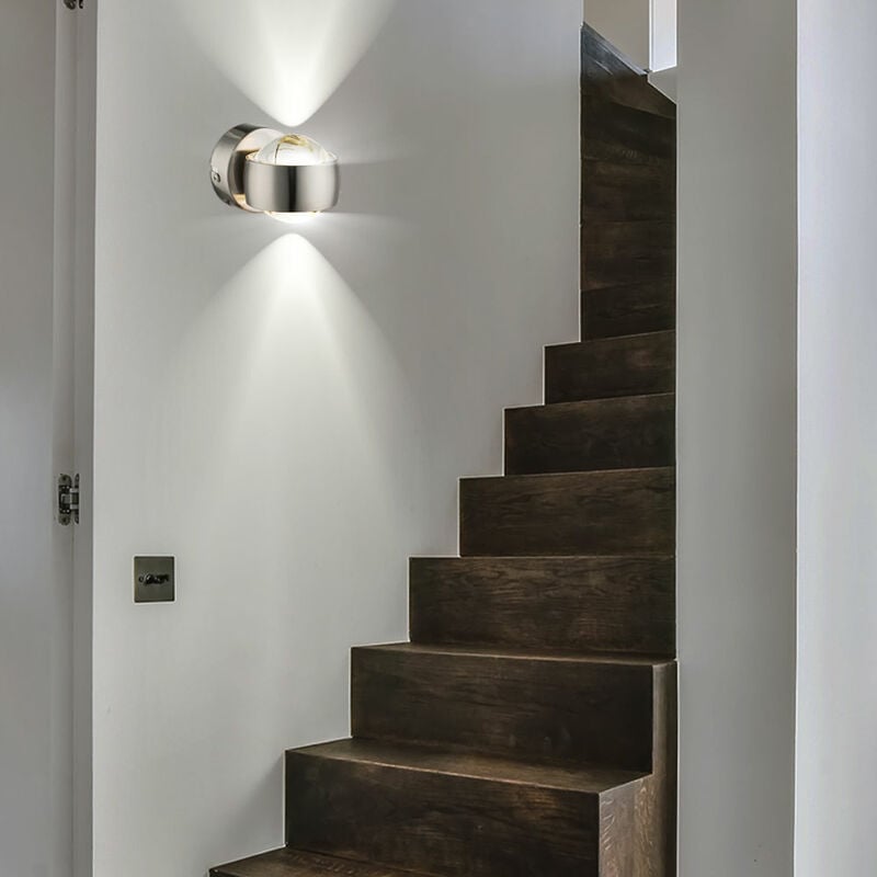 Clairage mural à led de haute qualité up down met en lumière un luminaire à lampe à boule de verre