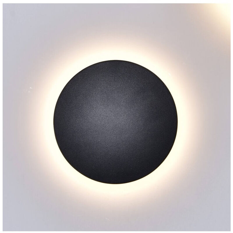 Clairage mural noir led D18 cm compatible avec variateur IP65 - Lunar