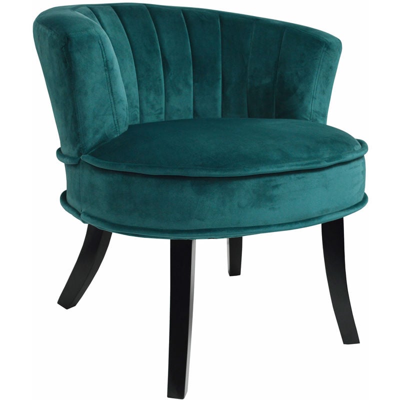 CLAM - Designer Curved Shell Back Accent Occasional Chair - Green / Blue
