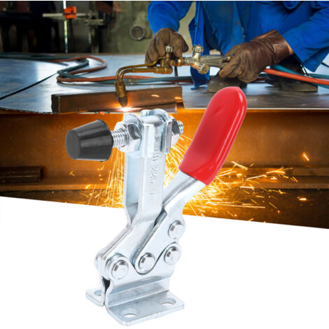 Clamp Horizontal MC LD SD GH ‑225D avec Vis et Poignée Gainée - Serrage Rapide pour Métal/PCB, Force 230kg, Matière Fer/Plastique, Taille 11x8cm
