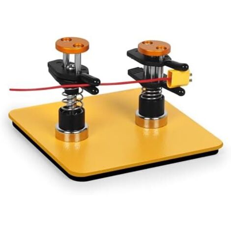 ClampRex Troisième main pour makers – 3eme soudure compacte avec pinces doubles,10 x 10 0,5 cm, base magnétique, sans retour ni marques circuits, câbles, composants. -