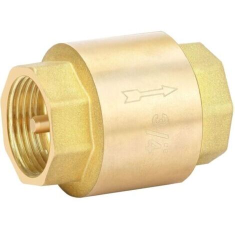 Clapet Anti Retour 3/4 Pouce en Laiton Vanne Anti Retour Verticale pour Pompes, Puits et Machines à Laver